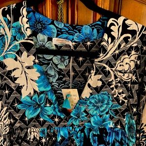 Johnny Was Blue Phoenix Dress XS New With Tags